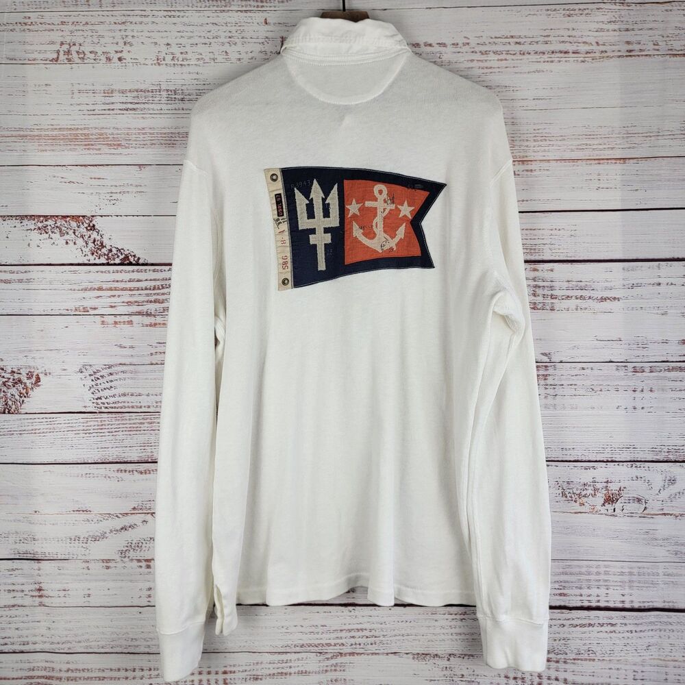 Polo Ralph Lauren Mens L White Long Sleeve Shirt US-RL Rescue Patrol Recon Team